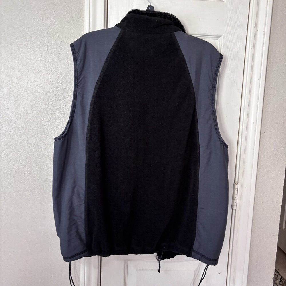 Orvis Men's XL Warm Black Fleece And Fur Lined Zip Vest 3 Pockets in Front - Picture 10 of 10